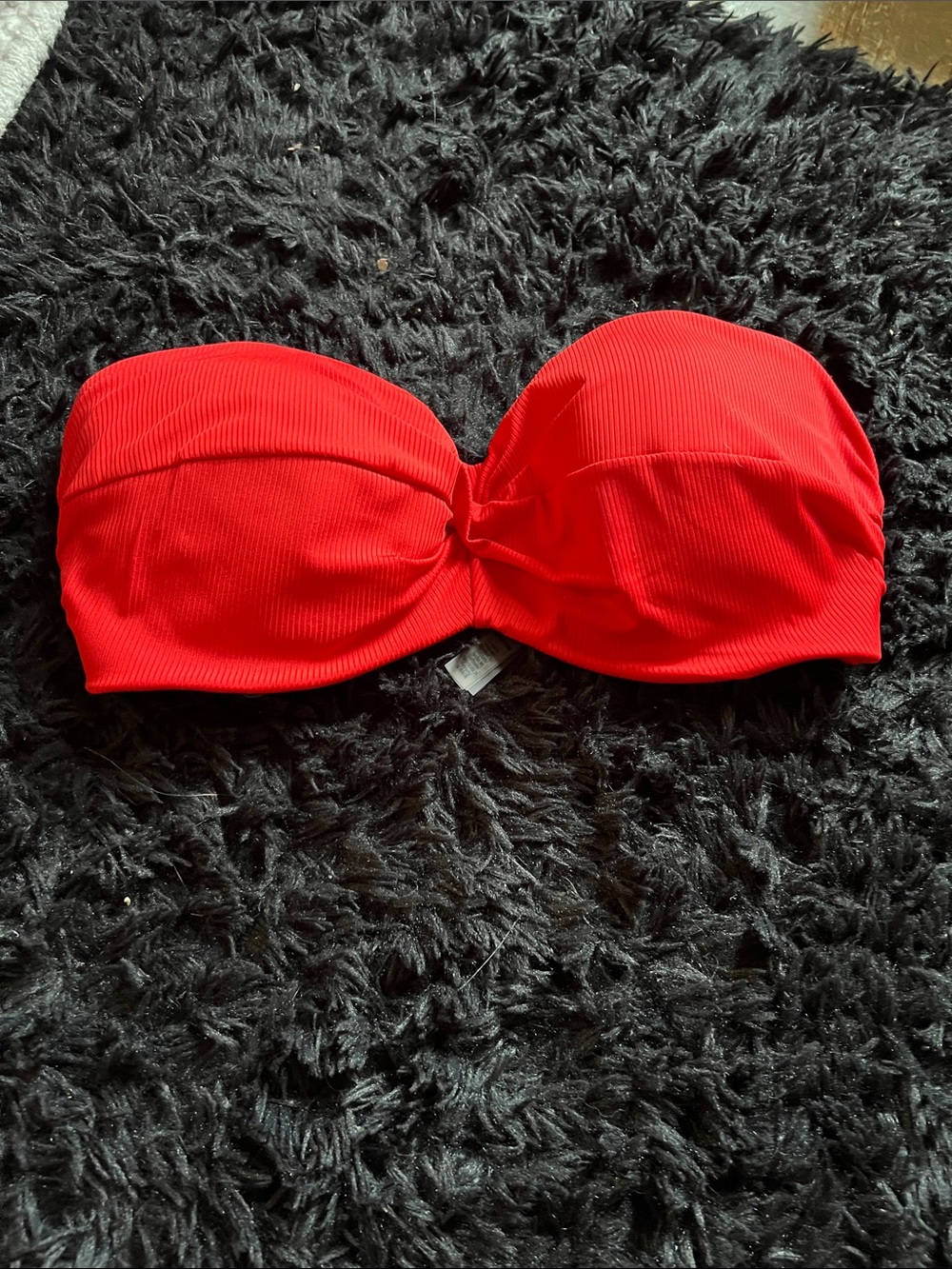 Victoria's Secret Red Strapless Swim Bandeau Top